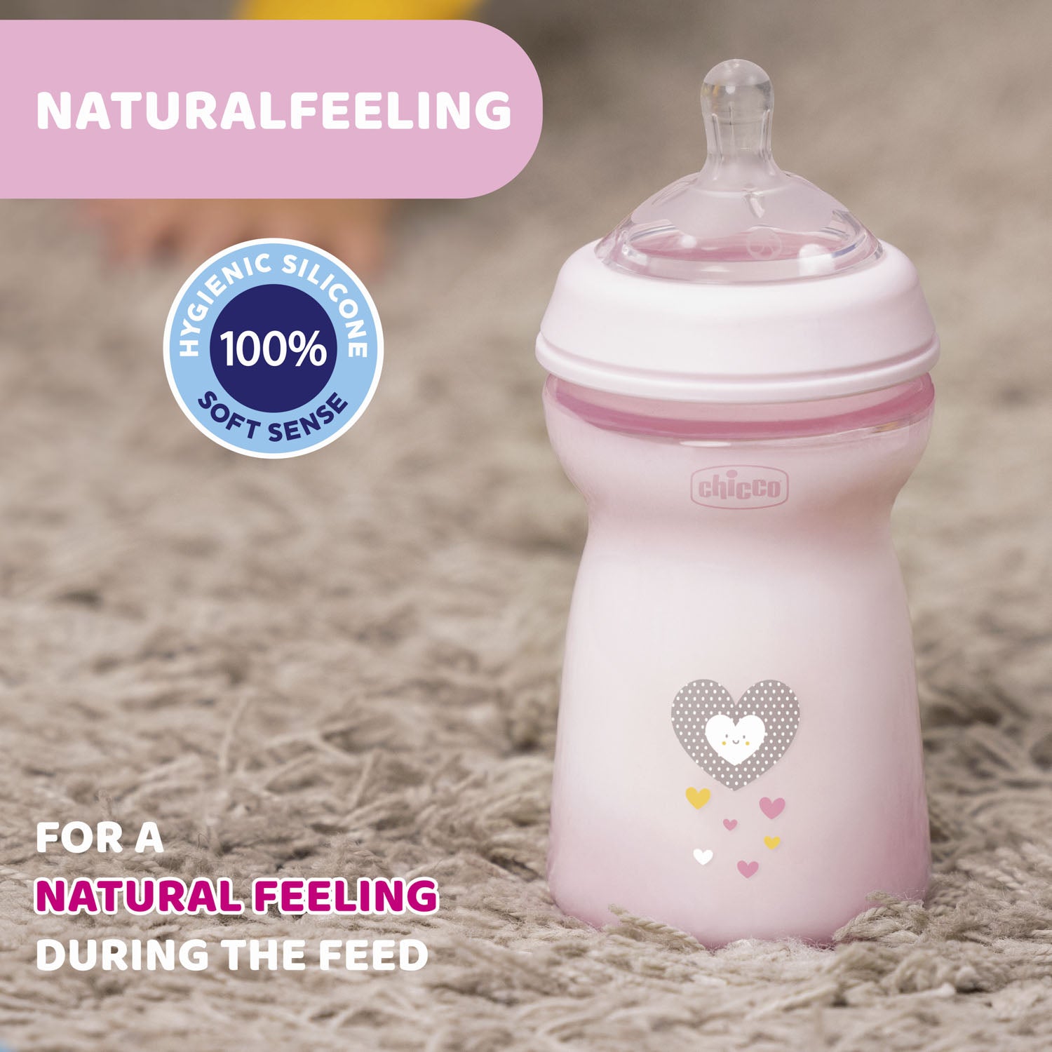 Chicco Natural Feeling Feeding Bottle for Baby 330ml - 6M+ - For Girls – Chicco  Philippines
