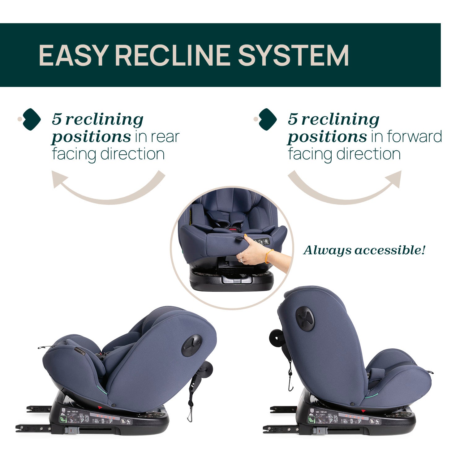 Unico Evo I-Size Convertible Car Seat from Birth to 12 Years old, ISOFIX